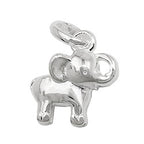 Vedhæng 8x9mm Lille elefant Skinnende Sølv 925