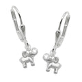 Leverback øreringe 21x7mm Lille elefant skinnende sølv 925