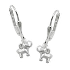 Leverback øreringe 21x7mm Lille elefant skinnende sølv 925