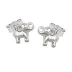Ørestikker 6x7mm Lille elefant skinnende sølv 925