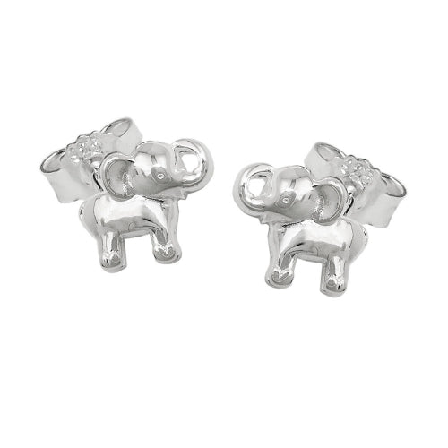 Ørestikker 6x7mm Lille elefant skinnende sølv 925