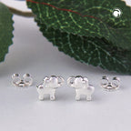 Ørestikker 6x7mm Lille elefant skinnende sølv 925