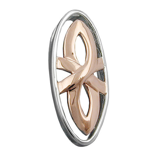 Vedhæng 21x9 mm bicolor rhodiumbelagt, sølv 925