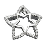 Pendlerstjerne 17 mm med zirkonier skinnende rhodiumbelagt sølv 925