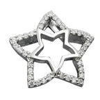 Pendlerstjerne 17 mm med zirkonier skinnende rhodiumbelagt sølv 925