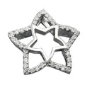 Pendlerstjerne 17 mm med zirkonier skinnende rhodiumbelagt sølv 925