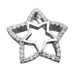 Pendlerstjerne 17 mm med zirkonier skinnende rhodiumbelagt sølv 925