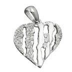 Vedhæng 19x19mm hjerte med zirkonias rhodiumbelagt sølv 925