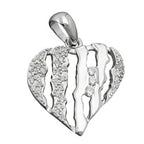 Vedhæng 19x19mm hjerte med zirkonias rhodiumbelagt sølv 925