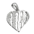 Vedhæng 19x19mm hjerte med zirkonias rhodiumbelagt sølv 925