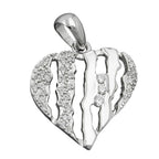 Vedhæng 19x19mm hjerte med zirkonias rhodiumbelagt sølv 925