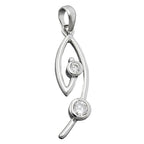Vedhæng 28x9mm kubiske zirkoniaer Hvid rhodium belagt sølv 925