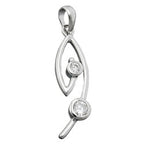 Vedhæng 28x9mm kubiske zirkoniaer Hvid rhodium belagt sølv 925