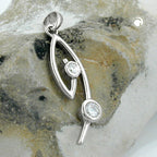Vedhæng 28x9mm kubiske zirkoniaer Hvid rhodium belagt sølv 925