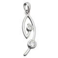Vedhæng 28x9mm kubiske zirkoniaer Hvid rhodium belagt sølv 925