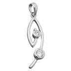 Vedhæng 28x9mm kubiske zirkoniaer Hvid rhodium belagt sølv 925
