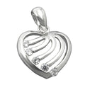 Vedhæng 15x16mm hjerte med zirkoniaer Rhodium-belagt skinnende sølv 925