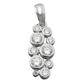 Vedhæng 18x8mm drue med zirkoniaer Skinnende Rhodiumbelagt sølv 925