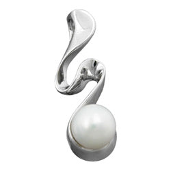 Vedhæng 23x7mm med kultiveret perle, sølv 925