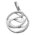 Pendler 23mm med zirkoniaer Skinnende Rhodiumbelagt sølv 925