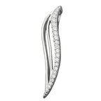 Vedhæng 32x6mm med zirkoniaer Skinnende Rhodiumbelagt Sølv 925