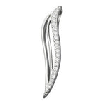 Vedhæng 32x6mm med zirkoniaer Skinnende Rhodiumbelagt Sølv 925