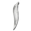 Vedhæng 32x6mm med zirkoniaer Skinnende Rhodiumbelagt Sølv 925