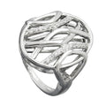 Ring 20 mm med mange zirkonier skinnende rhodiumbelagt sølv 925
