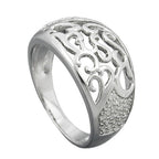 Ring 10 mm med zirkoniaer skinnende rhodiumbelagt sølv 925