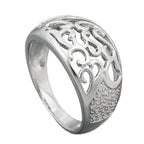 Ring 10 mm med zirkoniaer skinnende rhodiumbelagt sølv 925