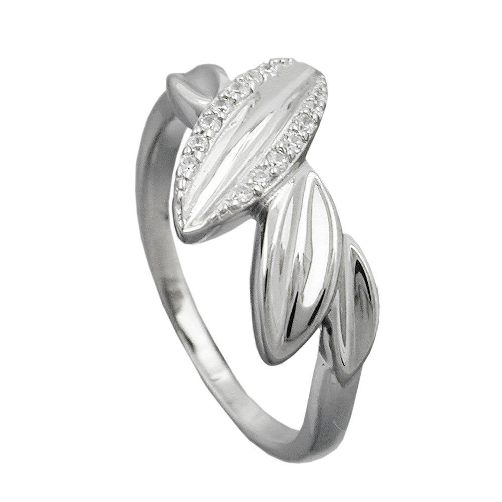 Ring 11mm med zirkonier skinnende rhodiumbelagt sølv 925