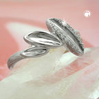 Ring 11mm med zirkonier skinnende rhodiumbelagt sølv 925