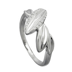 Ring 11mm med zirkonier skinnende rhodiumbelagt sølv 925