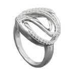 Ring 20 mm med mange zirkonier skinnende rhodiumbelagt sølv 925