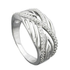Ring 11 mm med mange zirkonier skinnende rhodiumbelagt sølv 925