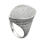 Ring 23x11mm med mange zirkonia-rhodiumbelagte sølv 925 ring størrelse 62
