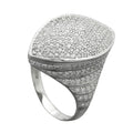 Ring 23x11mm med mange zirkonia-rhodiumbelagte sølv 925 ring størrelse 62