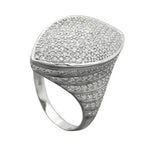 Ring 23x11mm med mange zirkonia-rhodiumbelagte sølv 925 ring størrelse 62