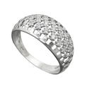 Ring 9 mm med mange zirkoniaer skinnende rhodiumbelagt sølv 925