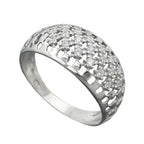 Ring 9 mm med mange zirkoniaer skinnende rhodiumbelagt sølv 925