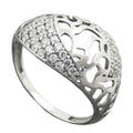 Ring 13 mm med mange kubiske zirkoniaer skinnende sølv 925
