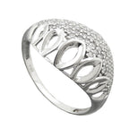 Ring 13 mm med mange zirkonier skinnende rhodiumbelagt sølv 925