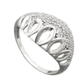 Ring 13 mm med mange zirkonier skinnende rhodiumbelagt sølv 925