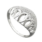 Ring 13 mm med mange zirkonier skinnende rhodiumbelagt sølv 925