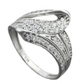 Ring 14 mm med mange kubiske zirkoniaer skinnende rhodiumbelagt sølv 925 ring størrelse 56