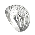 Ring 12 mm med zirkoniaer skinnende diamant rhodiumbelagt sølv 925
