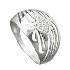 Ring 12 mm med zirkoniaer skinnende diamant rhodiumbelagt sølv 925
