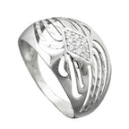 Ring 12 mm med zirkoniaer skinnende diamant rhodiumbelagt sølv 925