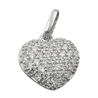 Vedhæng 12x13mm hjerte med zirkonia-rhodiumbelagt sølv 925