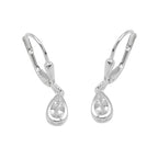 Leverback øreringe Øreringe 23x5mm Drop Cubic Zirconia Sølv 925
